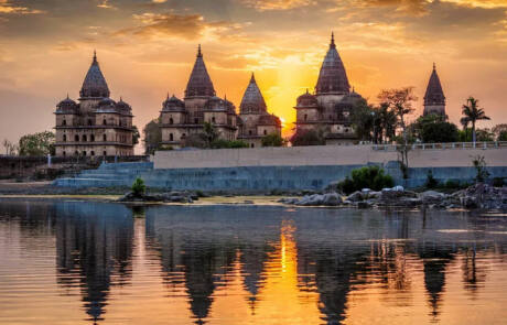 central india tour orchha sunset